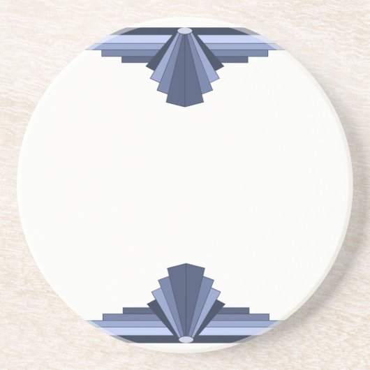 Art Deco Pattern in Grey-Blues Zandsteen Onderzetter (Voorkant)