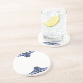Art Deco Pattern in Grey-Blues Zandsteen Onderzetter (Zijkant)