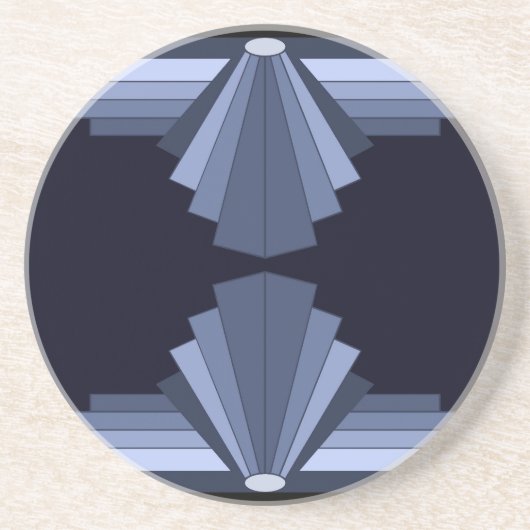 Art Deco Pattern in Grey-Blues Zandsteen Onderzetter (Voorkant)