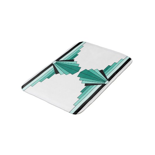 Art Deco Pattern in Groenen Badmat (Gekanteld)