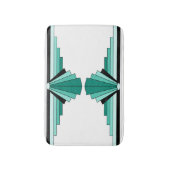 Art Deco Pattern in Groenen Badmat (Voorkant Verticaal)
