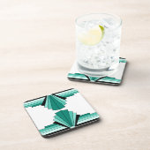 Art Deco Pattern in Groenen Drankjes Onderzetter (Rechterzijde)