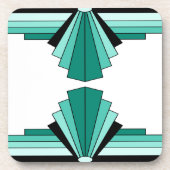 Art Deco Pattern in Groenen Drankjes Onderzetter (Voorkant)