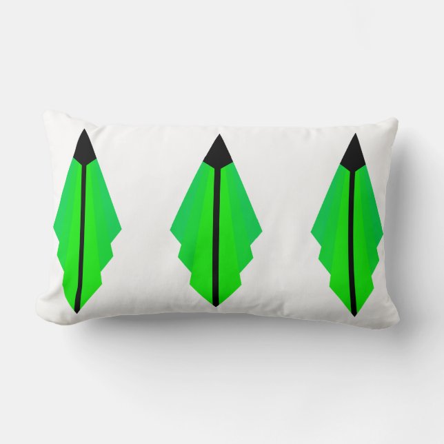 Art Deco Pattern in Groenen Kussen (Voorkant)
