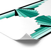 Art Deco Pattern in Groenen Poster (Hoek)
