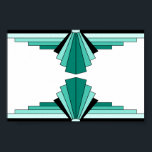 Art Deco Pattern in Groenen Poster<br><div class="desc">Dit patroon is gebaseerd op klassieke kunstdecovormen.</div>