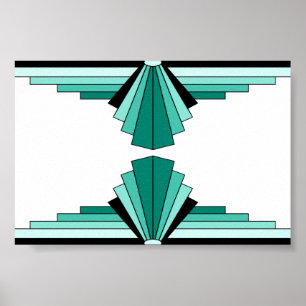 Art Deco Pattern in Groenen Poster