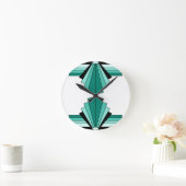 Art Deco Pattern in Groenen Ronde Klok (Huis)