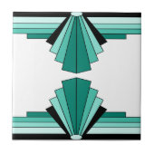 Art Deco Pattern in Groenen Tegeltje (Voorkant)