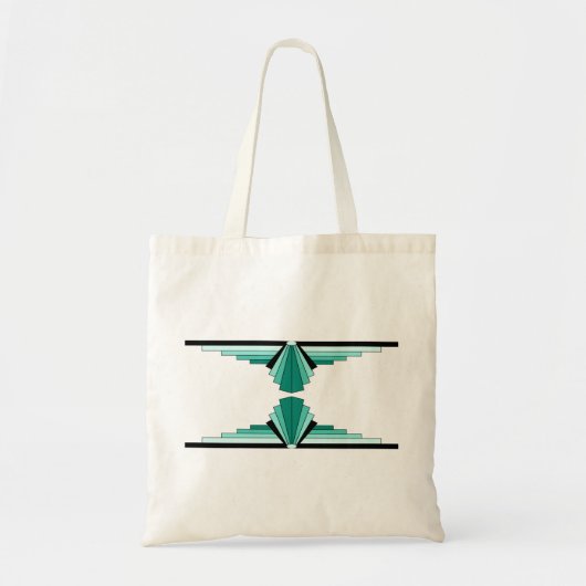 Art Deco Pattern in Groenen Tote Bag (Voorkant)
