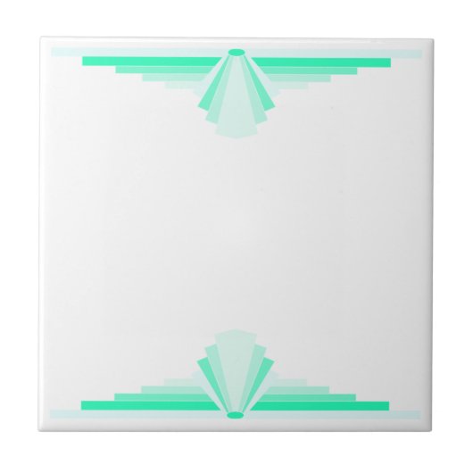 Art Deco Pattern in Light Green Tegeltje (Voorkant)