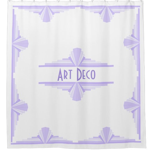 Art Deco Pattern in Lila Douchegordijn (Voorkant)