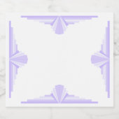 Art Deco Pattern in Lila Likeurfles Etiket (Enkel label)
