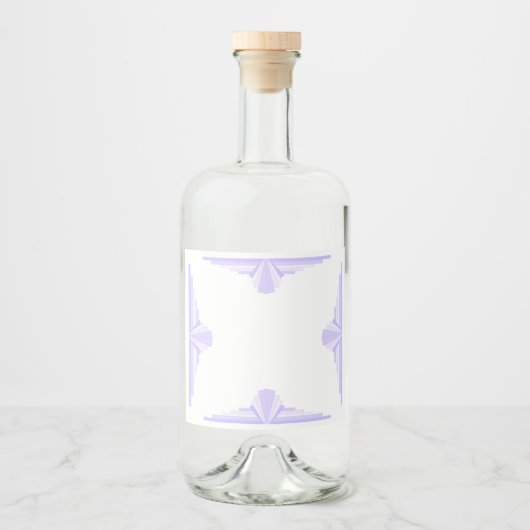 Art Deco Pattern in Lila Likeurfles Etiket (Voorkant)