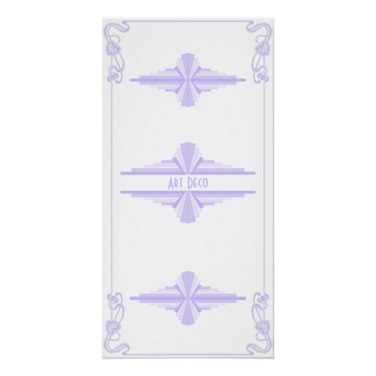 Art Deco Pattern in Lila Perfect Poster (Voorkant)