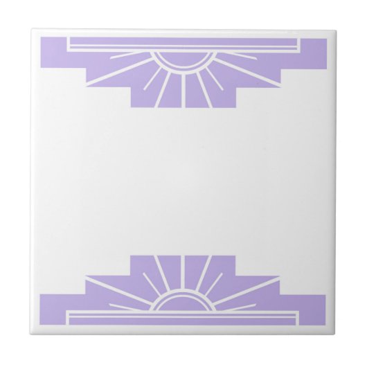 Art Deco Pattern in Lila Tegeltje (Voorkant)