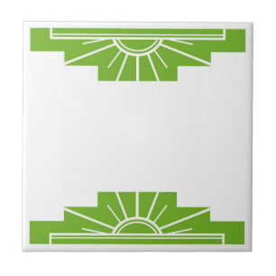 Art Deco Pattern in Lime Green Tegeltje