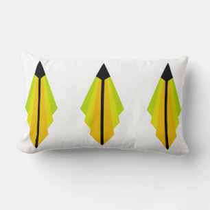Art Deco Pattern in Oranje en Lemon Kussen