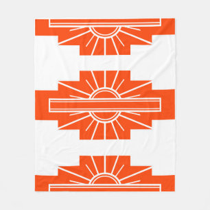 Art Deco Pattern in Oranje Fleece Deken