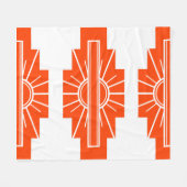 Art Deco Pattern in Oranje Fleece Deken (Voorkant (Horizontaal))