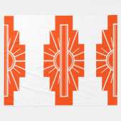 Art Deco Pattern in Oranje Fleece Deken (Voorkant (Horizontaal))
