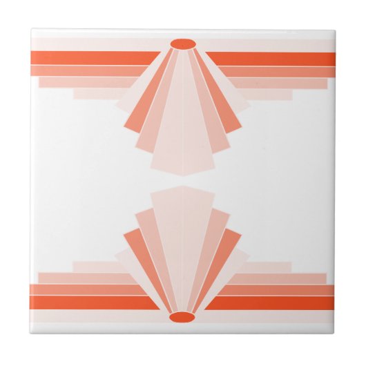 Art Deco Pattern in Oranje Tegeltje (Voorkant)