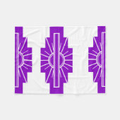 Art Deco Pattern in Paars Fleece Deken (Voorkant (Horizontaal))