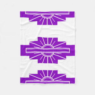 Art Deco Pattern in Paars Fleece Deken