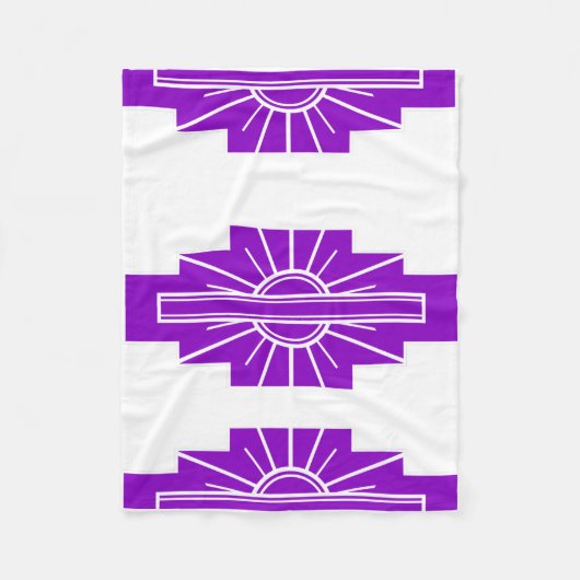 Art Deco Pattern in Paars Fleece Deken (Voorkant)