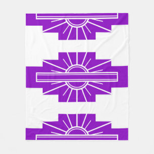 Art Deco Pattern in Paars Fleece Deken