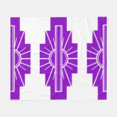 Art Deco Pattern in Paars Fleece Deken (Voorkant (Horizontaal))