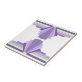 Art Deco Pattern in Paars & Groen Tegeltje (Zijkant)