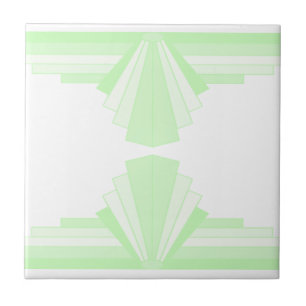 Art Deco Pattern in Pastel Green Tegeltje