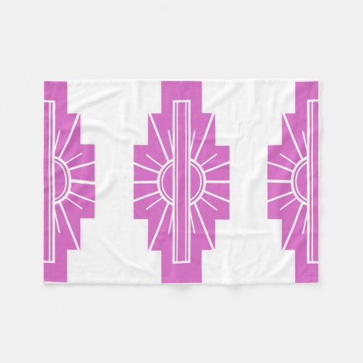 Art Deco Pattern in Pinks Fleece Deken (Voorkant (Horizontaal))