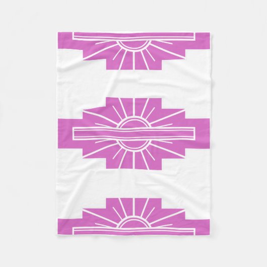 Art Deco Pattern in Pinks Fleece Deken (Voorkant)