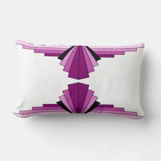 Art Deco Pattern in Pinks Kussen (Voorkant)