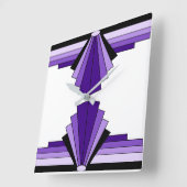 Art Deco Pattern in Purples and Black Vierkante Klok (Hoek)