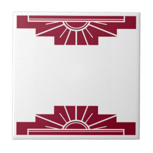 Art Deco Pattern in Red Tegeltje