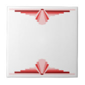 Art Deco Pattern in Red Tegeltje (Voorkant)