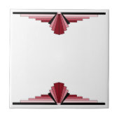 Art Deco Pattern in Red Tegeltje (Voorkant)