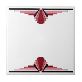 Art Deco Pattern in Red Tegeltje