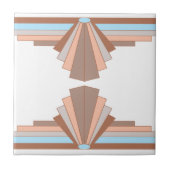 Art Deco Pattern in Tan & Blue Tegeltje (Voorkant)