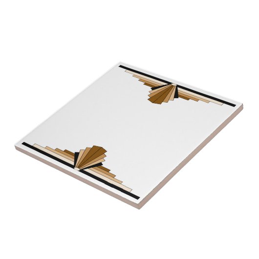 Art Deco Pattern in Tan Tegeltje (Zijkant)