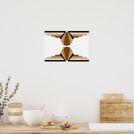 Art Deco Pattern in Tans Poster (Keuken)