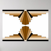 Art Deco Pattern in Tans Poster (Voorkant)