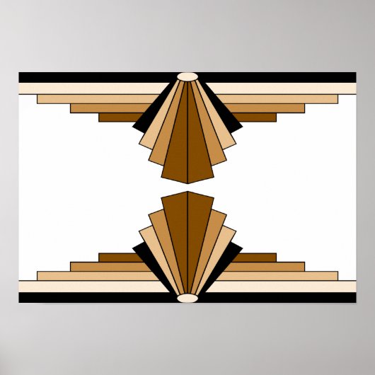 Art Deco Pattern in Tans Poster (Voorkant)