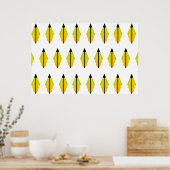 Art Deco Pattern in Yellow and Limoen Poster (Keuken)