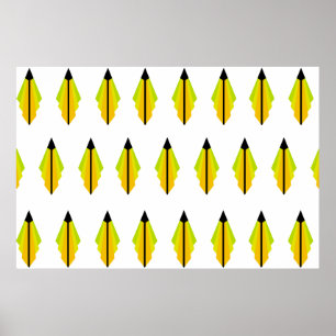 Art Deco Pattern in Yellow and Limoen Poster