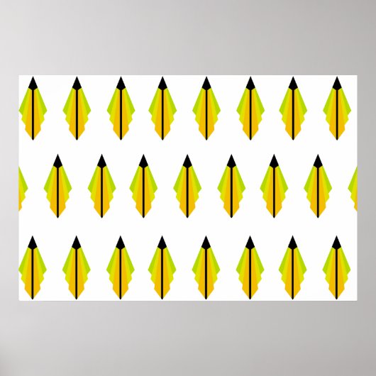 Art Deco Pattern in Yellow and Limoen Poster (Voorkant)