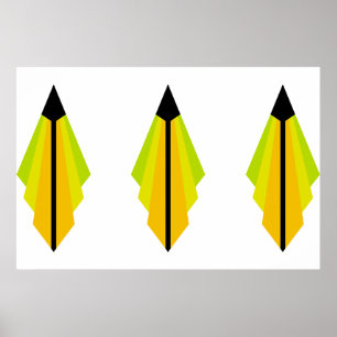 Art Deco Pattern in Yellow and Limoen Poster